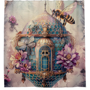 Enchanted Bee Garden Fantasy (2) Shower Curtain