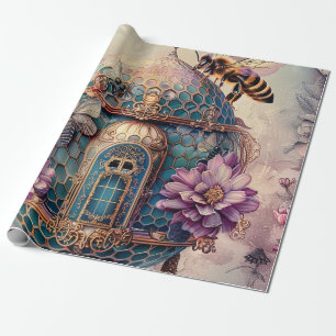 Enchanted Bee Garden Fantasy (2) Wrapping Paper