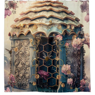 Enchanted Bee Garden Fantasy (3) Shower Curtain