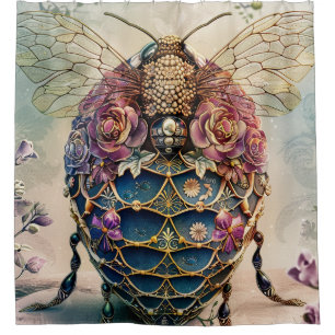 Enchanted Bee Garden Fantasy (4) Shower Curtain