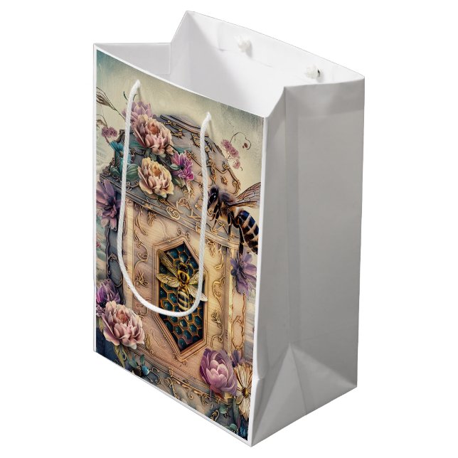 Enchanted Bee Garden Fantasy (5) Medium Gift Bag (Front Angled)