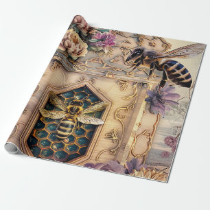 Enchanted Bee Garden Fantasy (5) Wrapping Paper