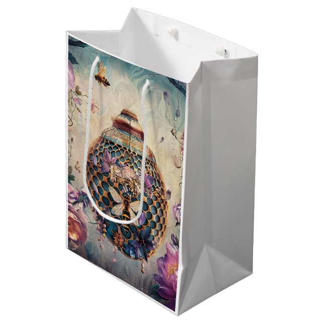 Enchanted Bee Garden Fantasy (6) Medium Gift Bag (Front Angled)