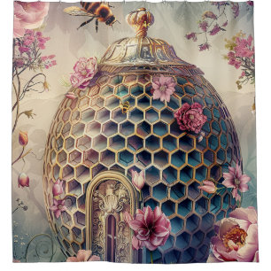 Enchanted Bee Garden Fantasy (7) Shower Curtain