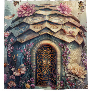 Enchanted Bee Garden Fantasy (8) Shower Curtain