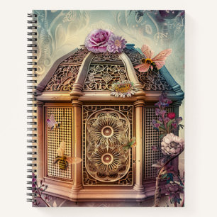 Enchanted Bee Garden Fantasy (9) Notebook