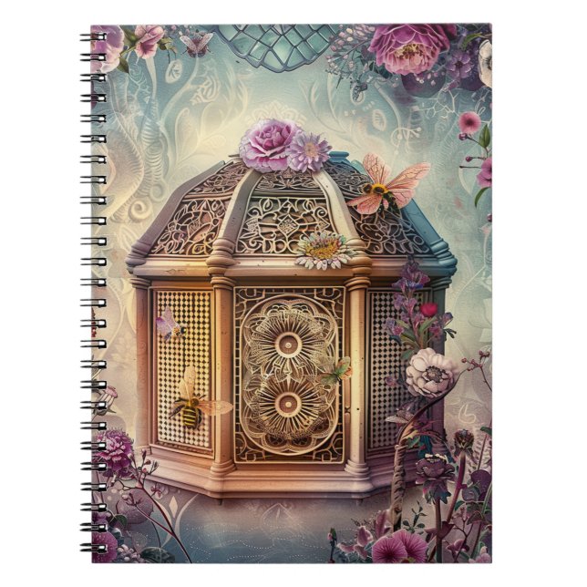 Enchanted Bee Garden Fantasy (9) Notebook (Front)