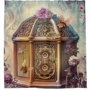 Enchanted Bee Garden Fantasy (9) Shower Curtain
