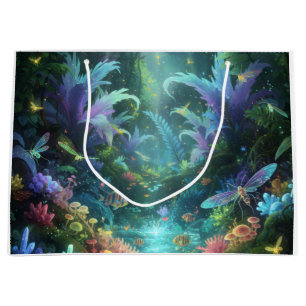Enchanted Bioluminescent Forest Magical Jungle Large Gift Bag