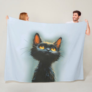 Enchanted Black Cat Fleece Blanket