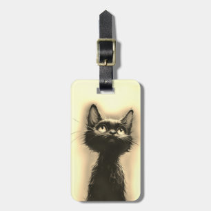 Enchanted Black Cat Golden Luggage Tag