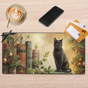 Enchanted Black Cat Library Desk Mat