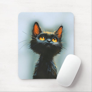 Enchanted Black Cat Mouse Mat