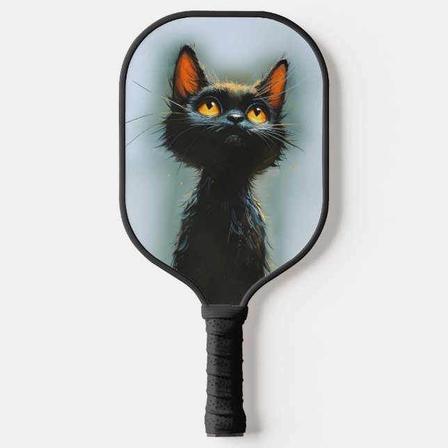 Enchanted Black Cat Pickleball Paddle (Front)