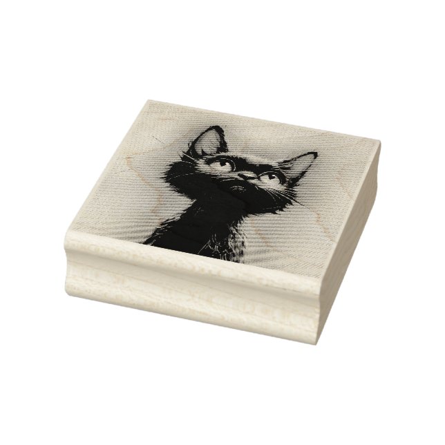 Enchanted Black Cat Rubber Stamp (Stamp)