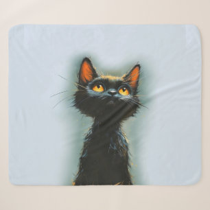 Enchanted Black Cat Sherpa Blanket
