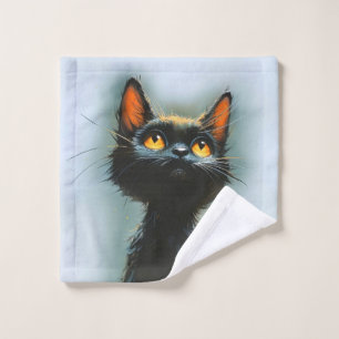 Enchanted Black Cat Wash Cloth