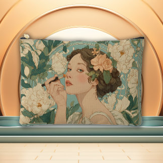 Enchanted Bloom Art Nouveau Accessory Pouch