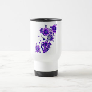  Enchanted Bloom – Mystical Floral Skull Travel Mug