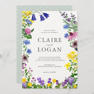 Enchanted Blooming Wildflower Wedding Invitation