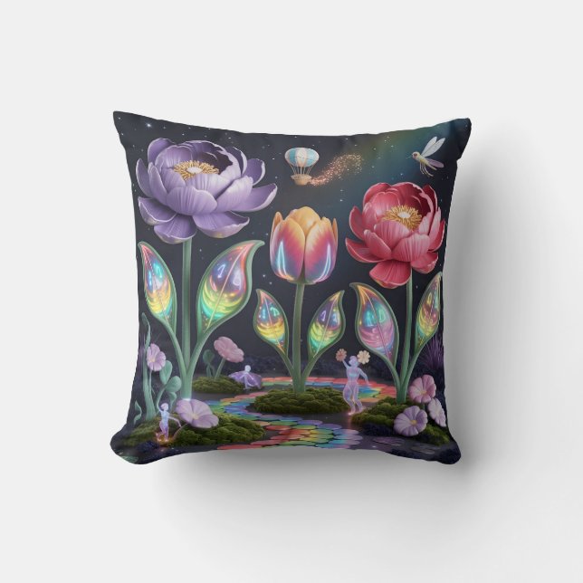 Enchanted Bloomscape Pillow Cover  (Front)