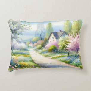 Enchanted Blossom Country Lane Decorative Cushion