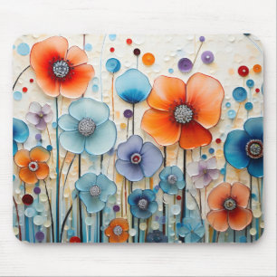 Enchanted Blossoming Meadow Wildflowers Mouse Mat