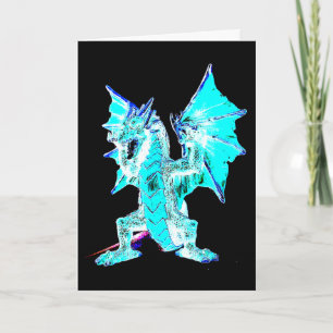 Enchanted Blue Blaze Serpent Magical Creature Art Card