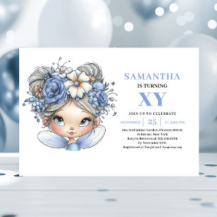 Enchanted Blue Fairy Girl 2nd Birthday Magic Invitation