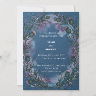 Enchanted Blue Forest Wedding Invitation
