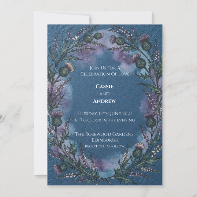 Enchanted Blue Forest Wedding Invitation (Front)