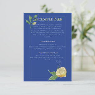 Enchanted Blue Lemon Blossom Wedding Enclosure Card