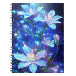 Enchanted Blue magic Flower Notebook