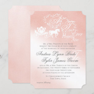 Enchanted Blush Pink Fairy Tale Wedding Invitation