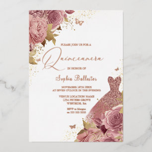 Enchanted Blush with Real Rose Gold Quinceanera