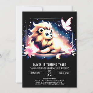 Enchanted Boho Lion Birthday Invitation
