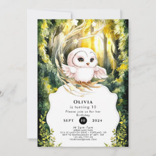 Enchanted Boho Owl Birthday Invitation