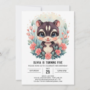 Enchanted Boho Skunk Birthday Invitation