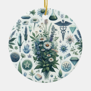 Enchanted Botanica: Magical Herbs & Witchcraft Ceramic Tree Decoration