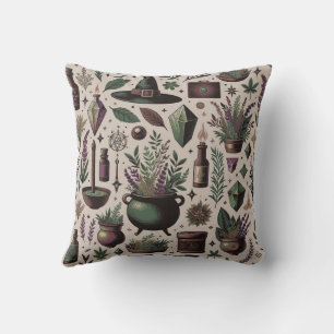 Enchanted Botanica: Magical Herbs & Witchcraft Cushion
