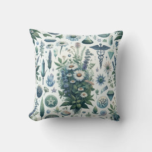 Enchanted Botanica: Magical Herbs & Witchcraft Cushion