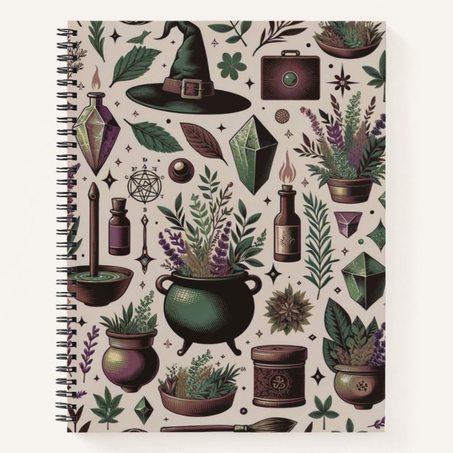 Enchanted Botanica: Magical Herbs & Witchcraft Notebook (Front)