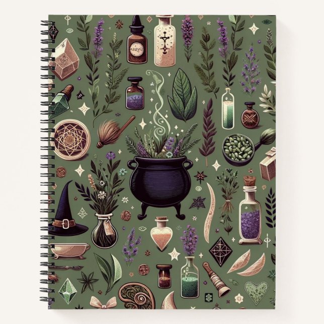 Enchanted Botanica: Magical Herbs & Witchcraft Notebook (Front)