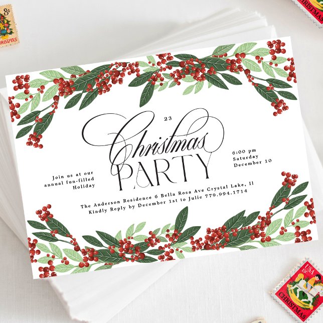 Enchanted Botanical Elegance Christmas Party Invitation (Creator Uploaded)
