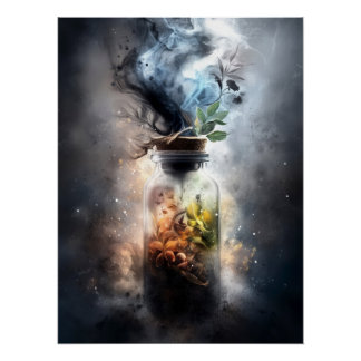 Enchanted Bottle of Life and Shadows Poster