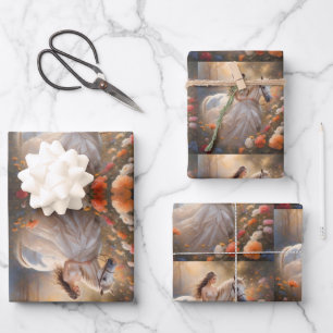 Enchanted Bride and Her Steed. Wrapping Paper Sheet