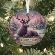 Enchanted Buck Ornament Christmas personalise