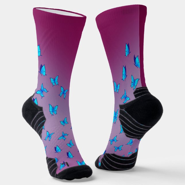 Enchanted Butterflies  Athletic Crew Sock (Angled)
