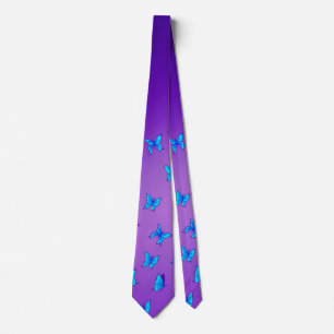Enchanted Butterflies Dark Blue Neck Tie