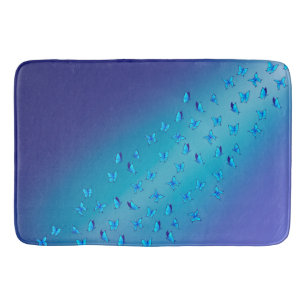 Enchanted Butterflies Double Blue  Bath Mat